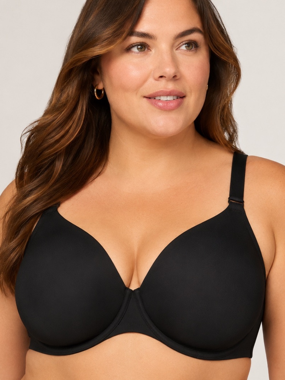 Cacique Lightly Lined Full Coverage Bra Black 42D Smooth T-Shirt Bra